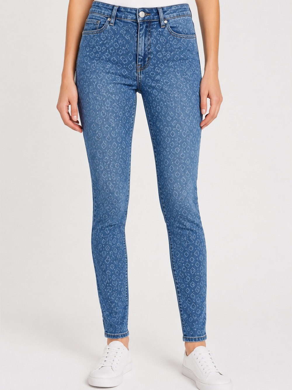 Levi’s Mid Rise Skinny Geometric Print Jeans Blue W29 US 8 NWOT